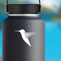 Abstract Hummingbird Sticker on a Water Bottle example