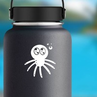 Adorable Octopus With Bubbles Sticker on a Water Bottle example