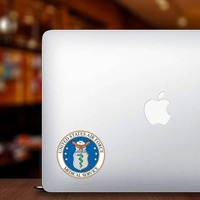 Air Force Medical Service Seal Sticker on a Laptop example