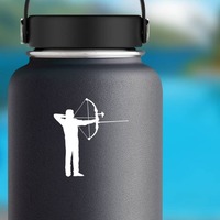 Archer Aiming Sticker on a Water Bottle example