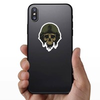 Army Helmet Skull Sticker on a Phone example