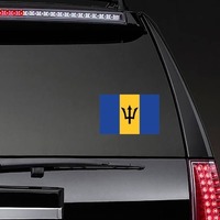 Barbados Flag Sticker on a Rear Car Window example