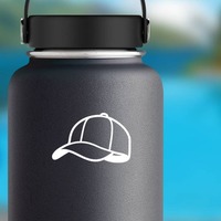 Baseball Hat or Softball Cap Sticker on a Water Bottle example