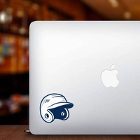 Baseball or Softball Helmet with Shading Sticker on a Laptop example