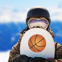 Basketball Printed Full Color Sticker on a Snowboard example