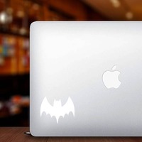 Bat Sticker With Pointed Wings And Tail Sticker on a Laptop example