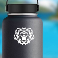 Bear Face Sticker on a Water Bottle example