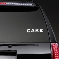 Cake Vinyl Lettering Sticker on a Rear Car Window example