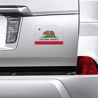 California Ca State Flag Magnet on a Car Bumper example