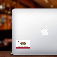 California Ca State Flag Sticker on a Laptop example