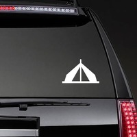 Camping Tent Sticker on a Rear Car Window example