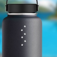 Cat Paw Prints Sticker on a Water Bottle example