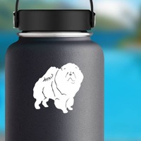 Chow Dog Sticker on a Water Bottle example