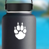 Claw Paw Print Sticker on a Water Bottle example