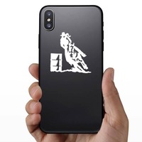 Cowgirl Rodeo Barrel Racing On A Horse Sticker on a Phone example