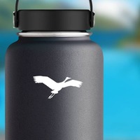 Crane Flying Sticker on a Water Bottle example