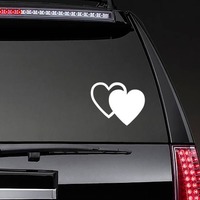 Cut Out Hearts Sticker on a Rear Car Window example