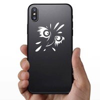 Cute Owl Face Sticker on a Phone example