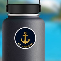 Delta Gamma Blue and Gold Alumna Sticker on a Water Bottle example