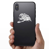 Determined Tribal Lion Sticker on a Phone example