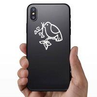 Dove And Heart Branch Sticker on a Phone example