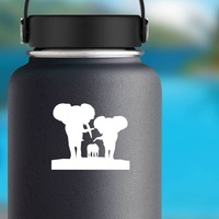 Elephant Family Sticker on a Water Bottle example