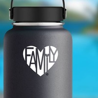 Family Lover's Heart® One-Color Sticker on a Water Bottle example