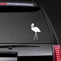 Flamingo Silhouette Sticker on a Rear Car Window example