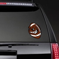 Football With Angry Face Sticker on a Rear Car Window example