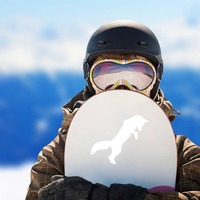 Fox Jumping Sticker on a Snowboard example