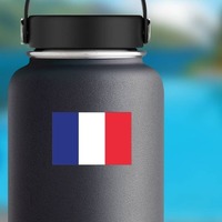 France Flag Sticker on a Water Bottle example