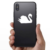 Gleaming Swan Sticker on a Phone example