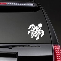 Graceful Sea Turtle Sticker on a Rear Car Window example