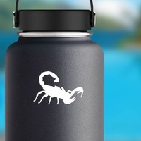 Grumpy Scorpion Sticker on a Water Bottle example