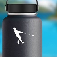 Hammer Throw Leaning Back Sticker on a Water Bottle example