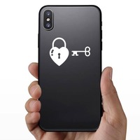 Heart With Lock & Key Sticker on a Phone example