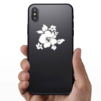 Hibiscus Flower With Little Flowers Sticker on a Phone example