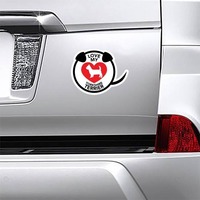 I Love My Yorkshire Terrier Puppy Heart Circle With Tail Magnet on a Car Bumper example