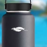 Indian Feathers Sticker on a Water Bottle example