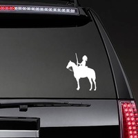 Indian On A Horse Sticker on a Rear Car Window example