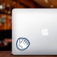 Inside Baseball Glove or Softball Mitt Color Sticker on a Laptop example