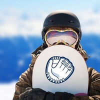 Inside Baseball Glove or Softball Mitt Color Sticker on a Snowboard example