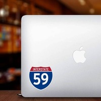 Interstate 59 Sign Sticker on a Laptop example