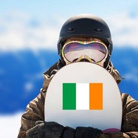 Ireland Flag Sticker on a Snowboard example