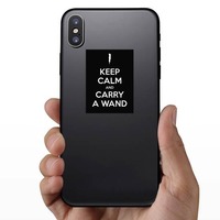 Keep Calm And Carry A Wand Sticker on a Phone example