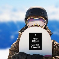 Keep Calm And Carry A Wand Sticker on a Snowboard example