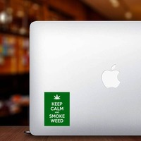 Keep Calm And Smoke Weed Sticker on a Laptop example