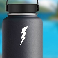 Classic Lightning Bolt Sticker on a Water Bottle example