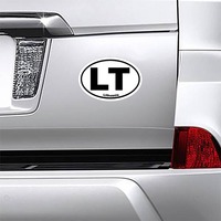 Lithuania Lt Oval Magnet on a Car Bumper example