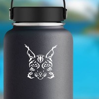 Lynx Head Sticker on a Water Bottle example